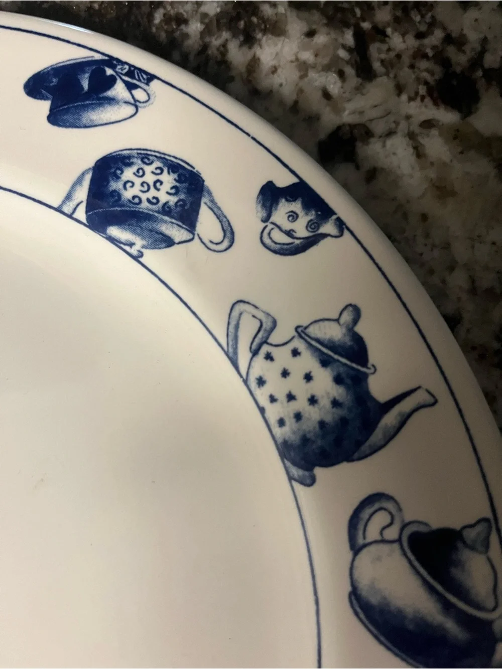 Vintage Pier 1 Angleterre Blue Teapot Dinner Plate 10